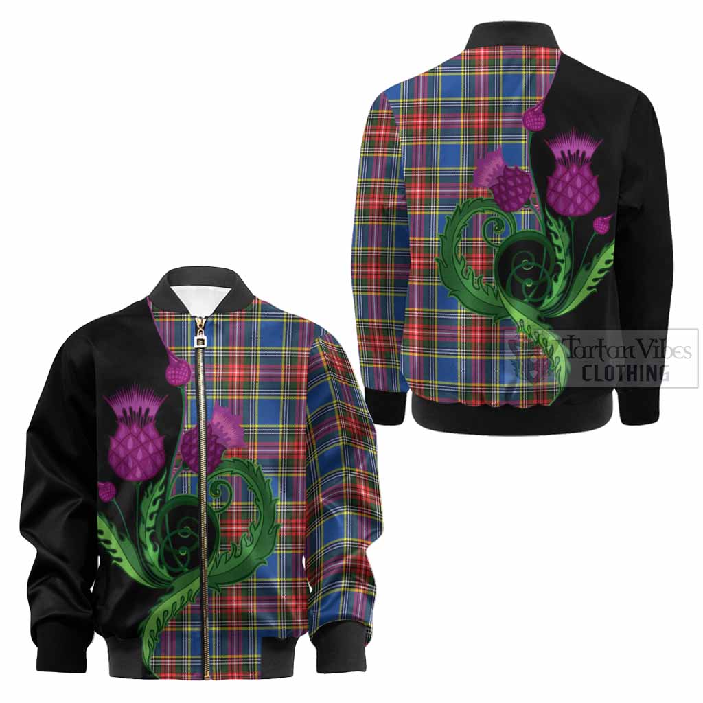 Bethune Tartan Kid Bomber Jacket Traditional Scottish Thistle