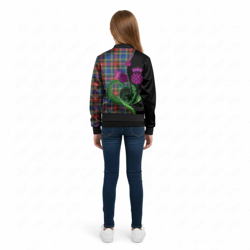 Bethune Tartan Kid Bomber Jacket Traditional Scottish Thistle