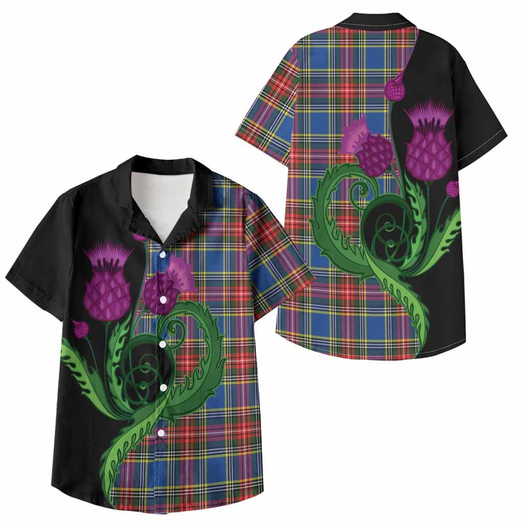 Bethune Tartan Kid Hawaiian Shirt Traditional Scottish Thistle