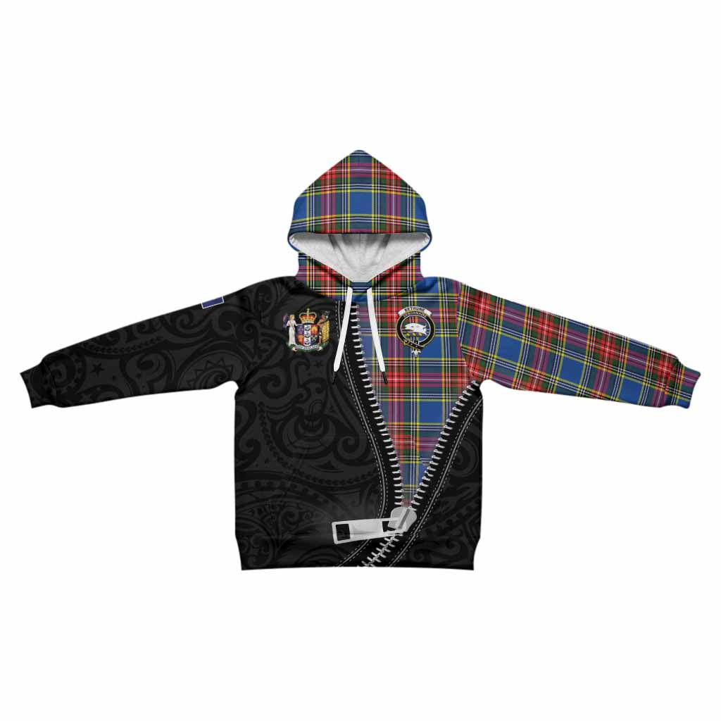 Bethune Tartan Kid Hoodie New Zealand Pattern Unique Zipper Stylized