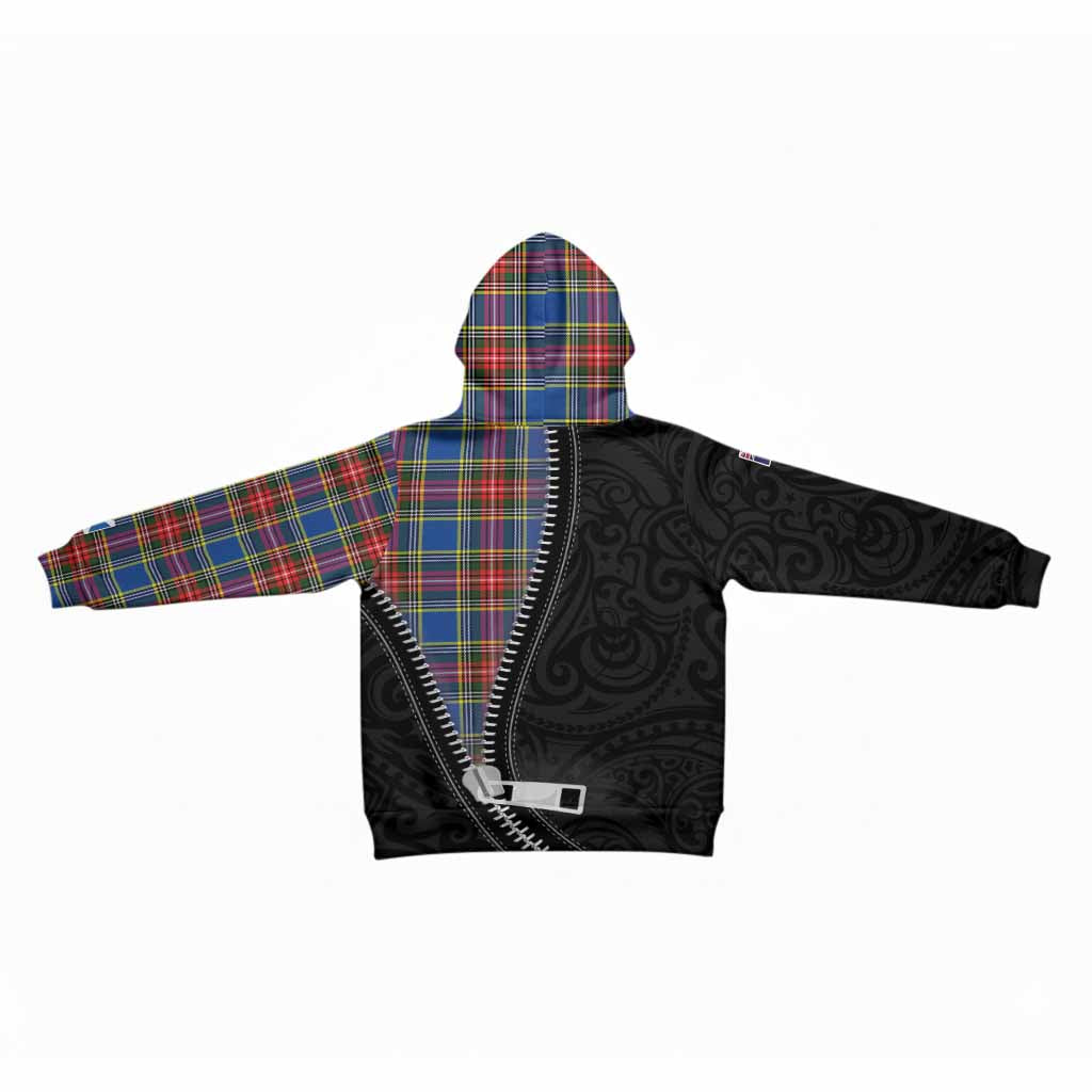 Bethune Tartan Kid Hoodie New Zealand Pattern Unique Zipper Stylized