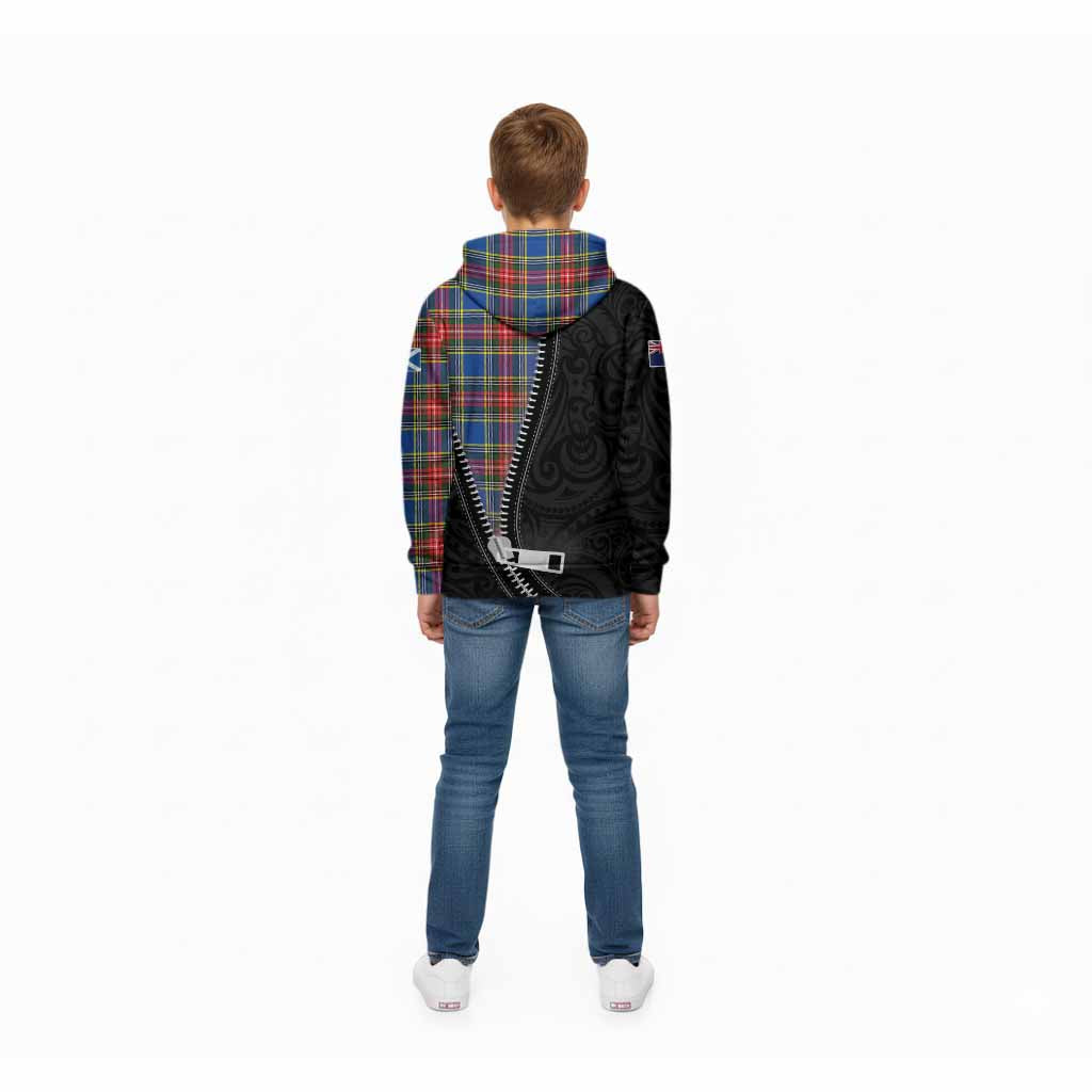 Bethune Tartan Kid Hoodie New Zealand Pattern Unique Zipper Stylized