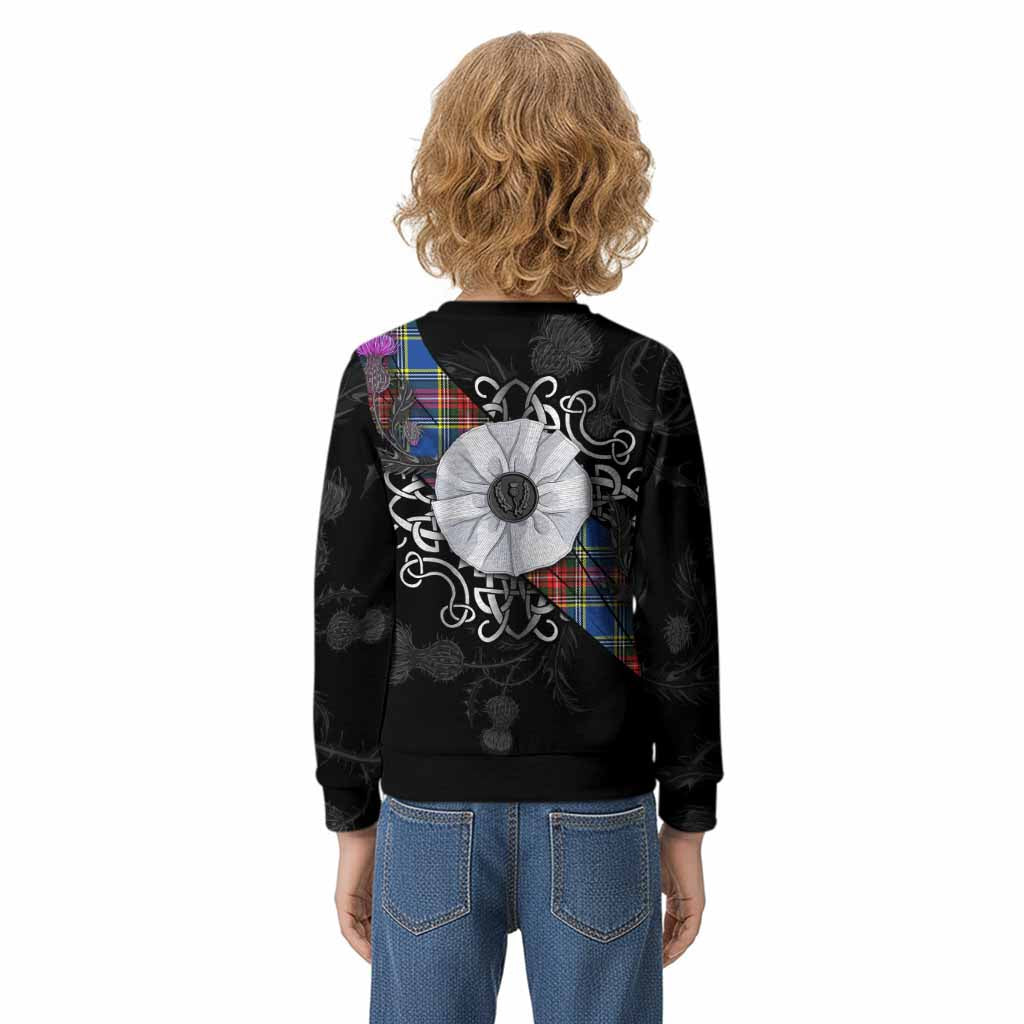 Bethune Tartan Kid Knitted Sweatshirt Jacobite White Rose - Tartan Vibes Clothing