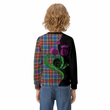 Bethune Tartan Kid Knitted Sweatshirt Traditional Scottish Thistle