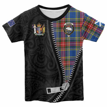 Bethune Tartan Kid T-shirt New Zealand Pattern Unique Zipper Stylized
