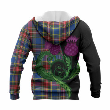 Bethune Tartan Knitted Hoodie Traditional Scottish Thistle