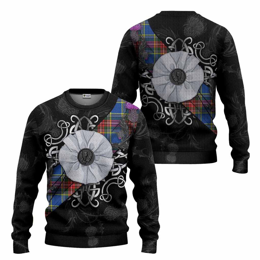 Bethune Tartan Knitted Sweater Jacobite White Rose - Tartan Vibes Clothing