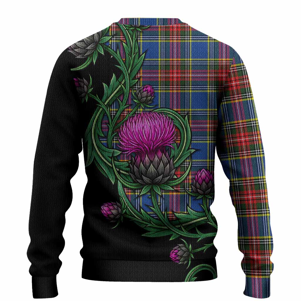 Bethune Tartan Knitted Sweater Resilient Scottish Thistle - Tartan Vibes Clothing