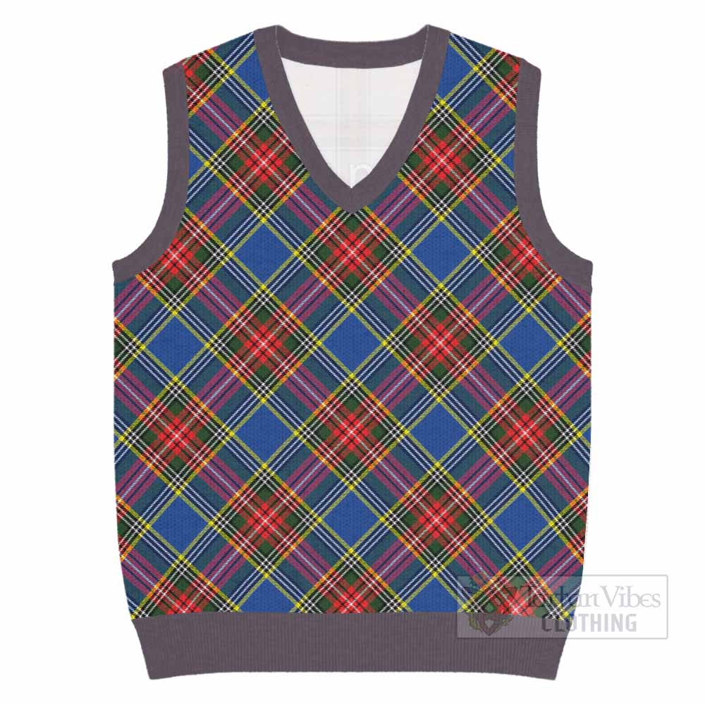 Bethune Tartan  Knitted V-Neck Vest Cross Style
