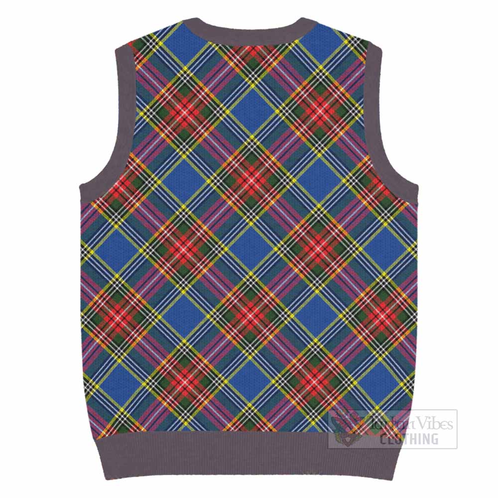 Bethune Tartan  Knitted V-Neck Vest Cross Style