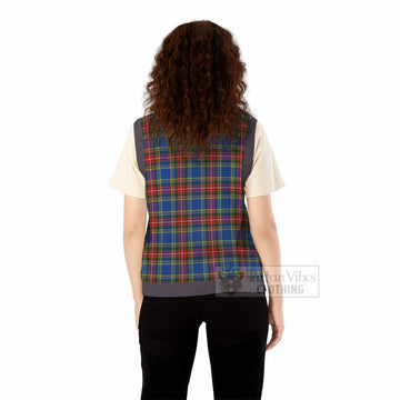 Bethune Tartan Knitted V-Neck Vest with Family Crest
