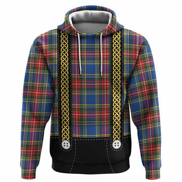 Bethune Tartan Lederhosen Costume Hoodie Scotland Celtic Knot Motif