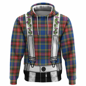Bethune Tartan Lederhosen Costume Hoodie Scotland Thistle Floral