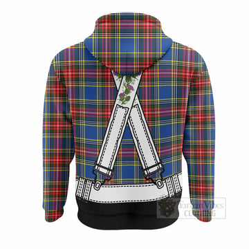 Bethune Tartan Lederhosen Costume Hoodie Scotland Thistle Floral