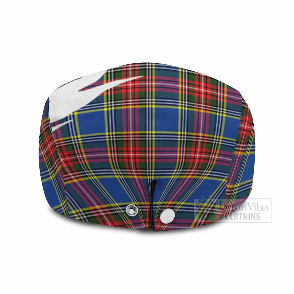 Bethune Tartan Loch Ness Monster Scottish Heritage Art Flat Cap, Jeff Cap