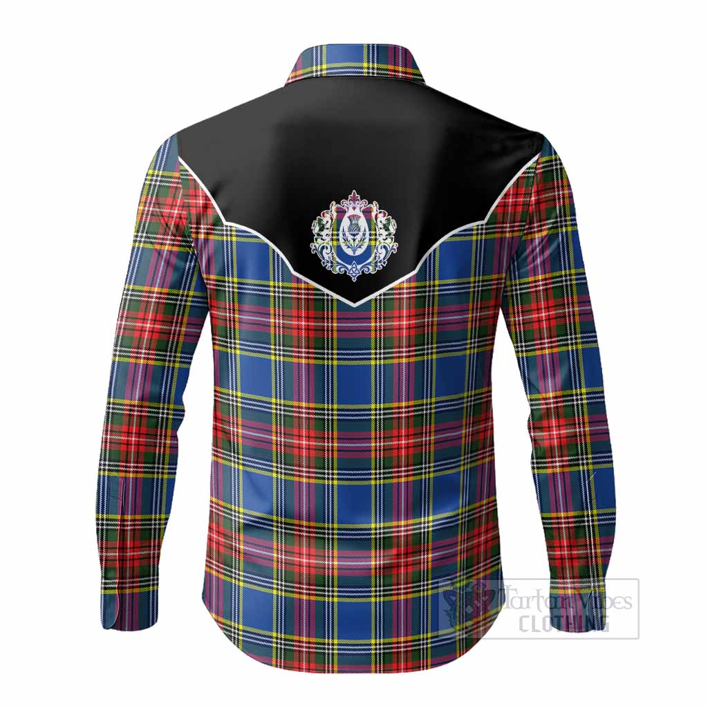 Bethune Tartan Long Sleeve Button Shirts Horseshoe Ornament - Tartan Vibes Clothing