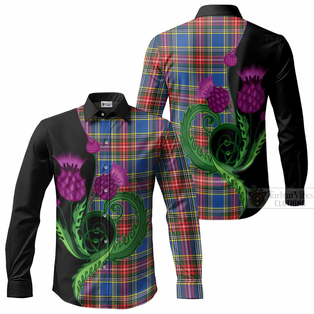 Bethune Tartan Long Sleeve Button Shirts Traditional Scottish Thistle