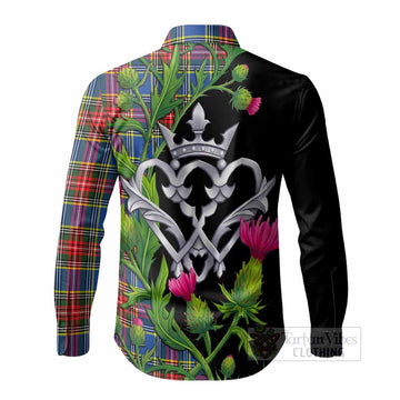 Bethune Tartan Luckenbooth Long Sleeve Button Shirts Silver Heart Crown Thistle Floral - Tartan Vibes Clothing