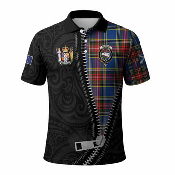 Bethune Tartan Polo Shirt New Zealand Pattern Unique Zipper Stylized