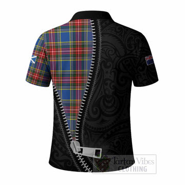 Bethune Tartan Polo Shirt New Zealand Pattern Unique Zipper Stylized