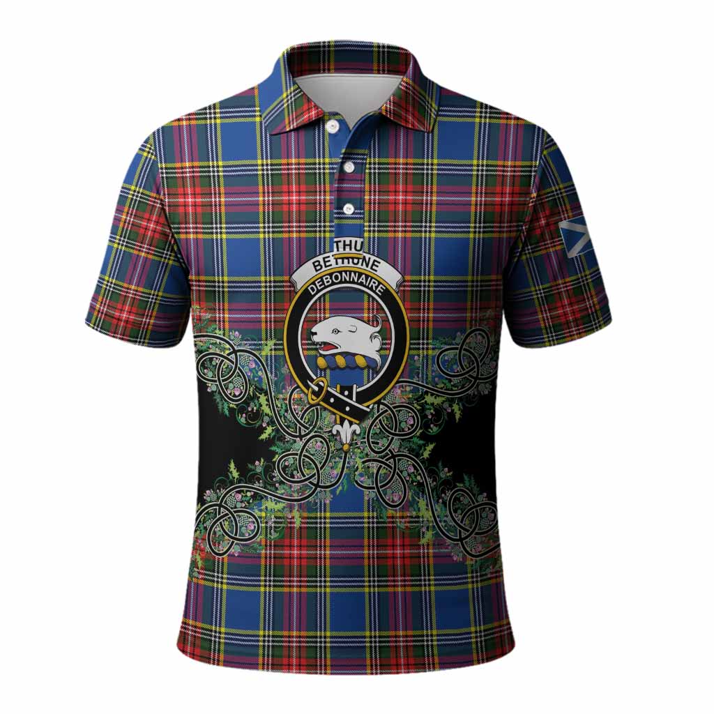 Bethune Tartan Polo Shirt Thistle Scottish Spirit