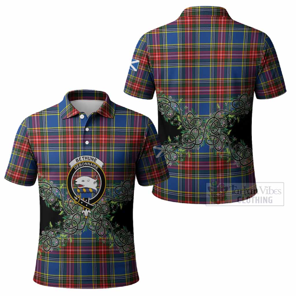 Bethune Tartan Polo Shirt Thistle Scottish Spirit