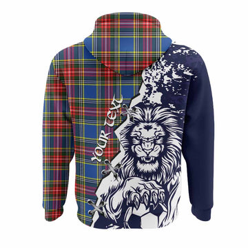 Bethune Tartan Scottish Hoodie Angry Lion With Soccer Ball Style