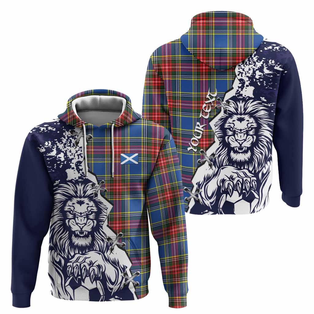 Bethune Tartan Scottish Hoodie Angry Lion With Soccer Ball Style