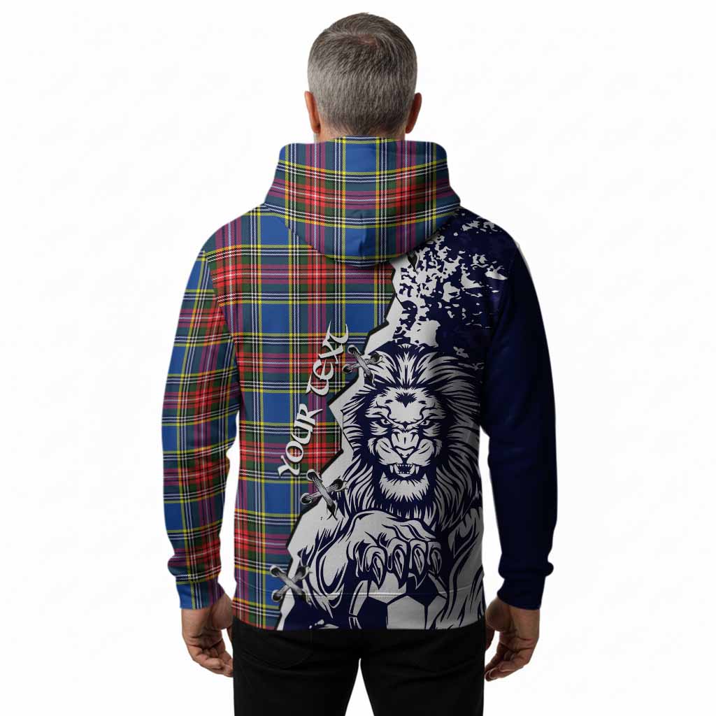 Bethune Tartan Scottish Hoodie Angry Lion With Soccer Ball Style