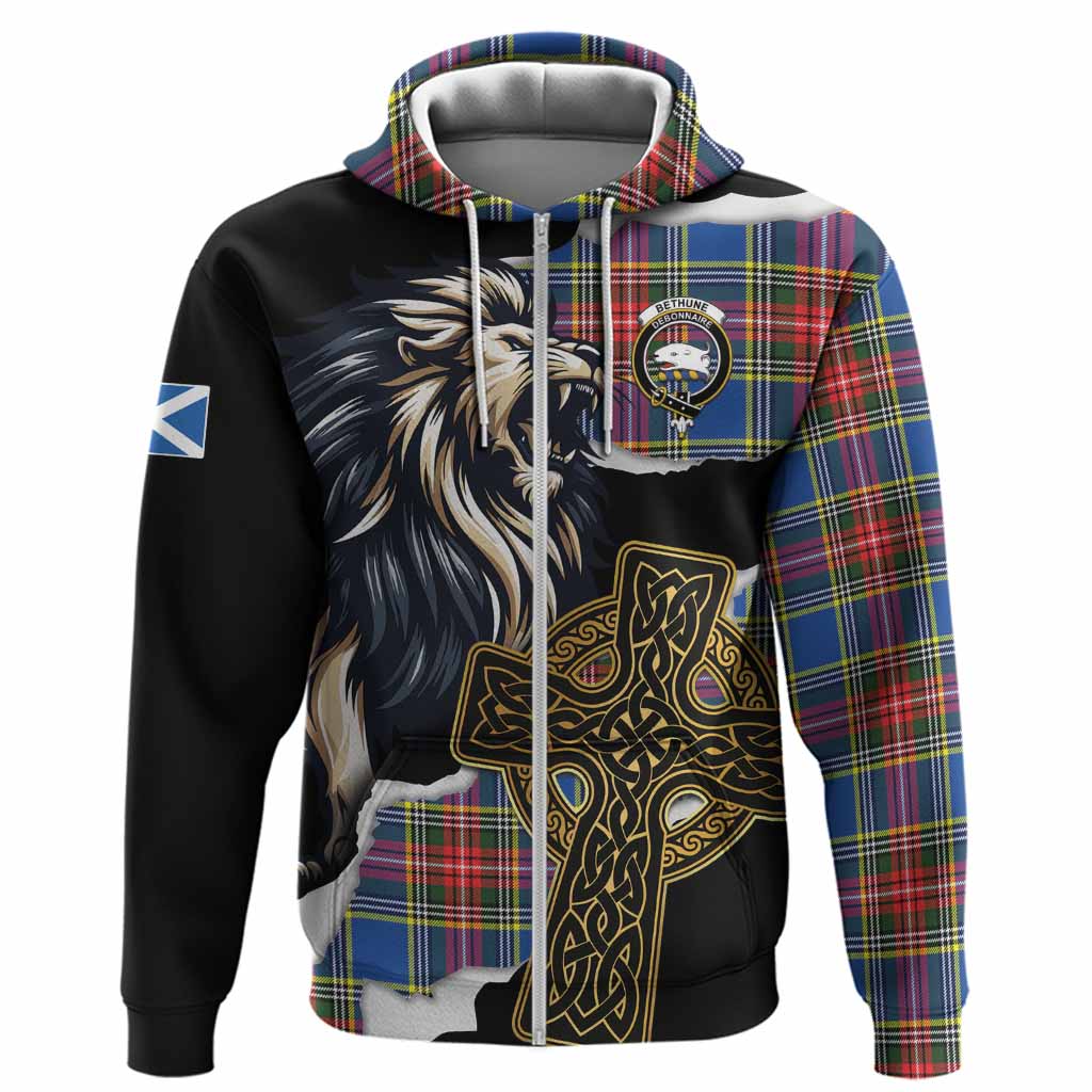 Bethune Tartan Scottish Hoodie Lion Celtic Heritage