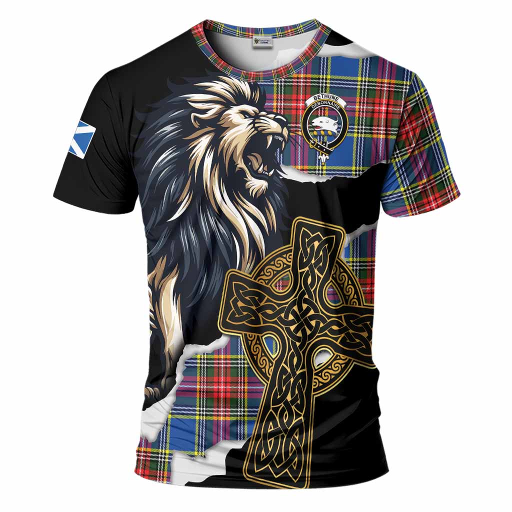 Bethune Tartan Scottish T-Shirt Lion Celtic Heritage