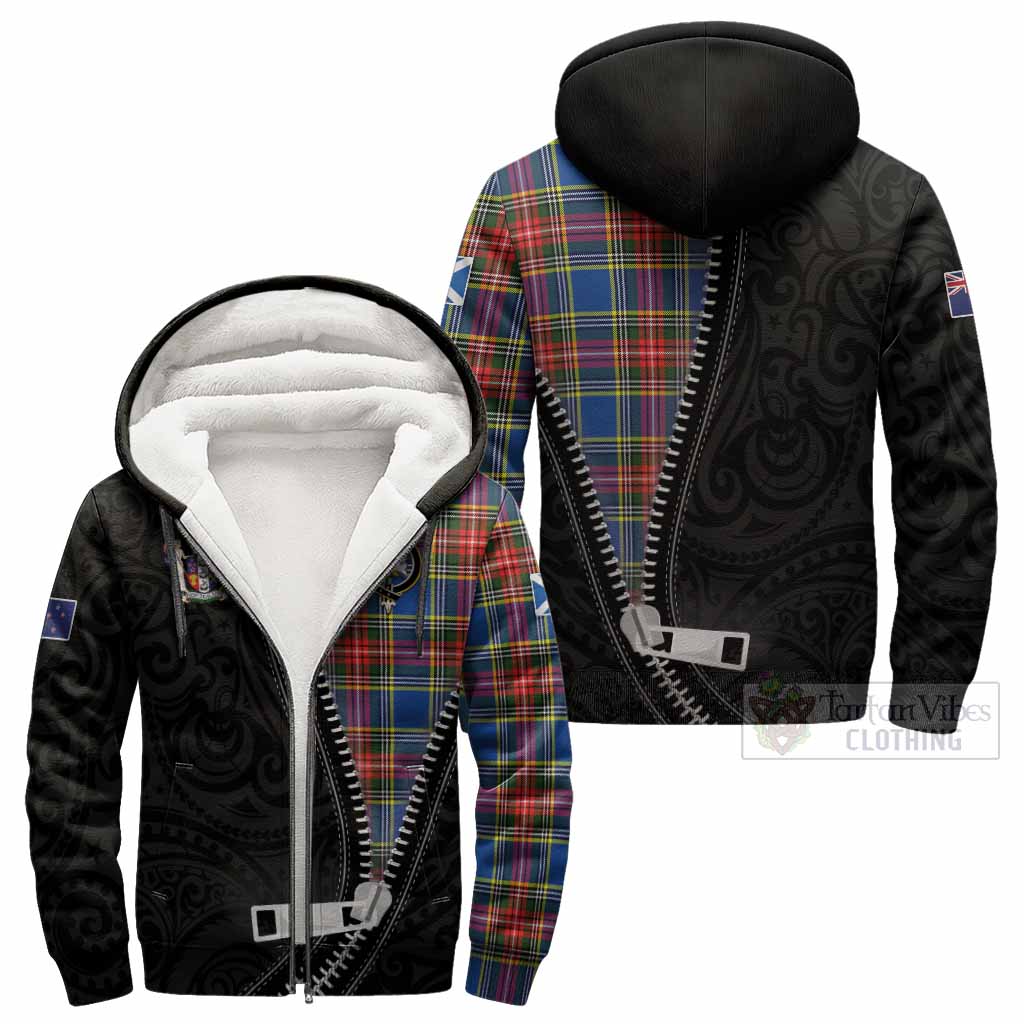 Bethune Tartan Sherpa Hoodie New Zealand Pattern Unique Zipper Stylized