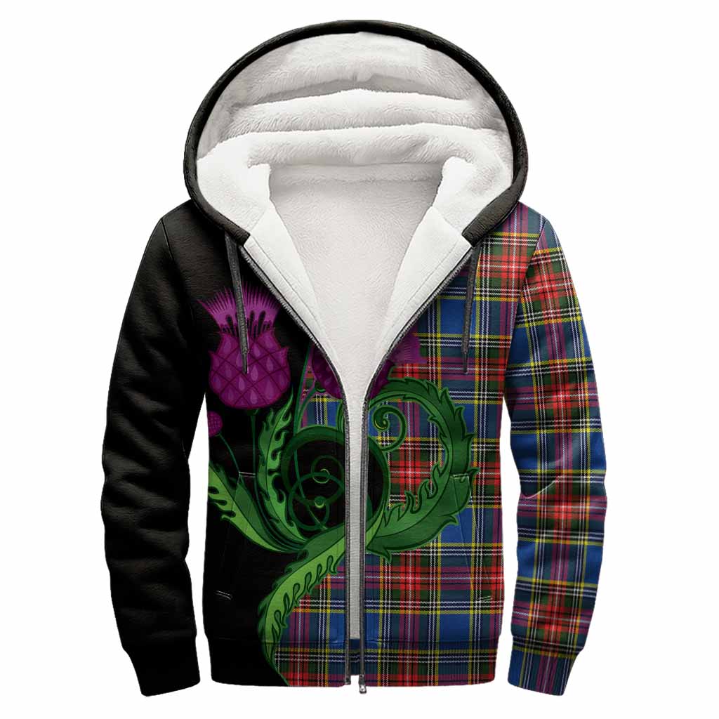 Bethune Tartan Sherpa Hoodie Traditional Scottish Thistle