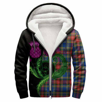 Bethune Tartan Sherpa Hoodie Traditional Scottish Thistle