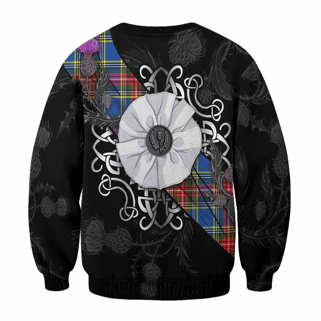 Bethune Tartan Sweatshirt Jacobite White Rose - Tartan Vibes Clothing