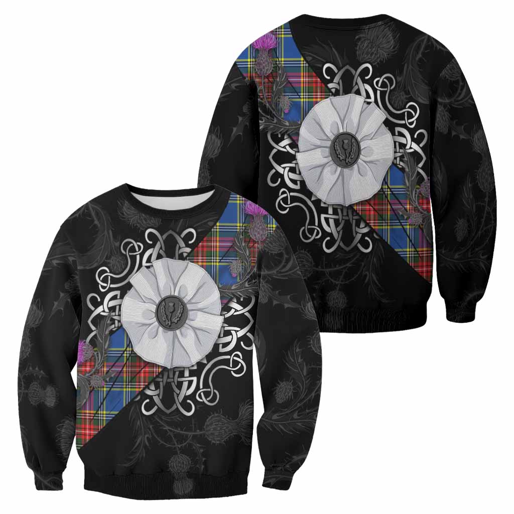 Bethune Tartan Sweatshirt Jacobite White Rose - Tartan Vibes Clothing