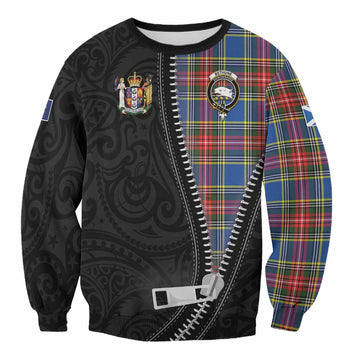 Bethune Tartan Sweatshirt New Zealand Pattern Unique Zipper Stylized