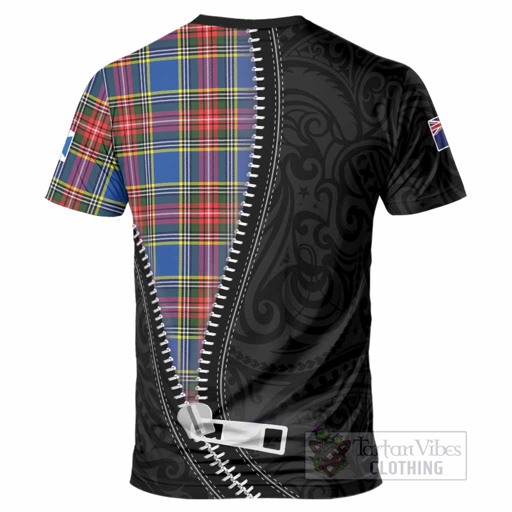 Bethune Tartan T-Shirt New Zealand Pattern Unique Zipper Stylized