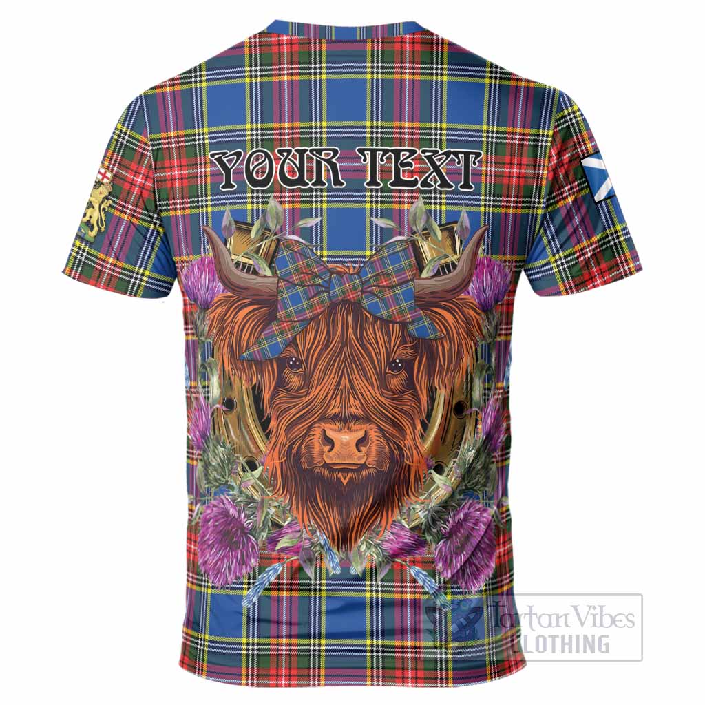 Bethune Tartan T-Shirt Scottish Thistle Heilan Coo