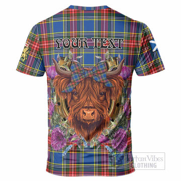 Bethune Tartan T-Shirt Scottish Thistle Heilan Coo
