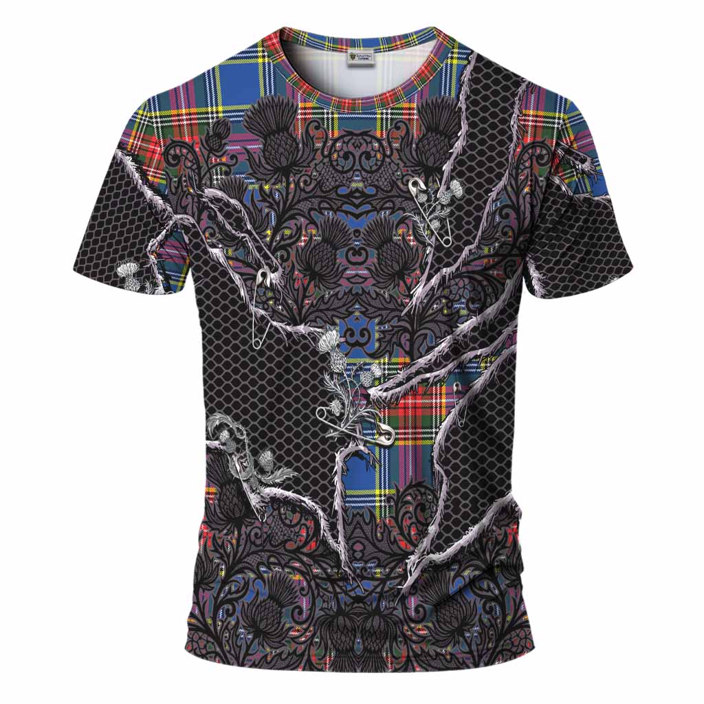 Bethune Tartan Thistle Dark Gothic T-Shirt Kid's Shirt - Tartan Vibes Clothing