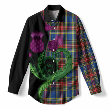 Bethune Tartan Women Casual Shirt Traditional Scottish Thistle