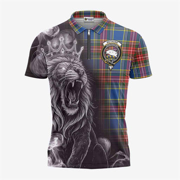 Bethune Tartan Zipper Polo Shirt Roaring Lion Heritage