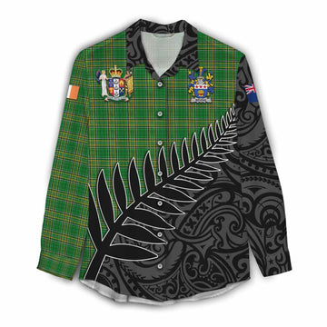 Bevens Irish Clan Tartan Women's Casual Shirt with Coat of Arms New Zealand Silver Fern Half Style Female - Tartan Vibes Clothing
