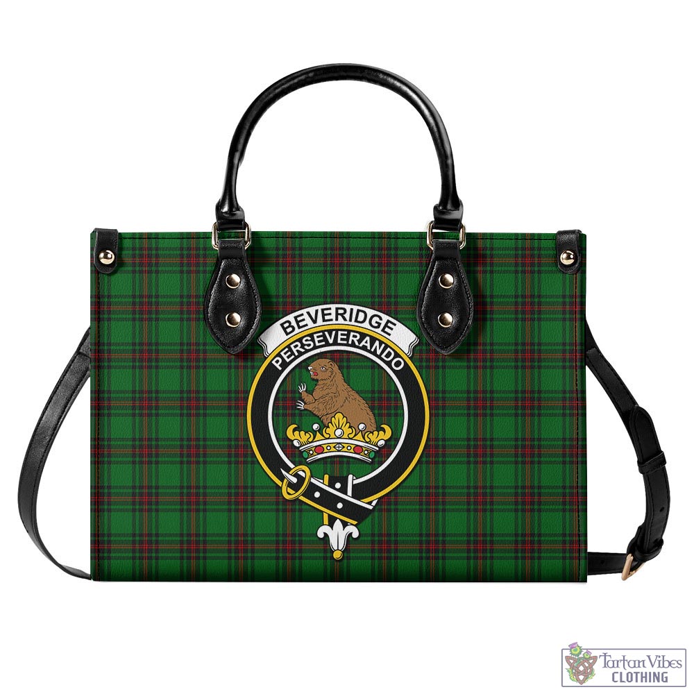 Beveridge Tartan Luxury Leather Handbags with Family Crest - Tartan Vibes Clothing