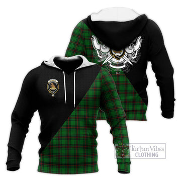 Beveridge Tartan Knitted Hoodie with Family Crest and Military Logo Style Unisex Knitted Pullover Hoodie - Tartan Vibes Clothing