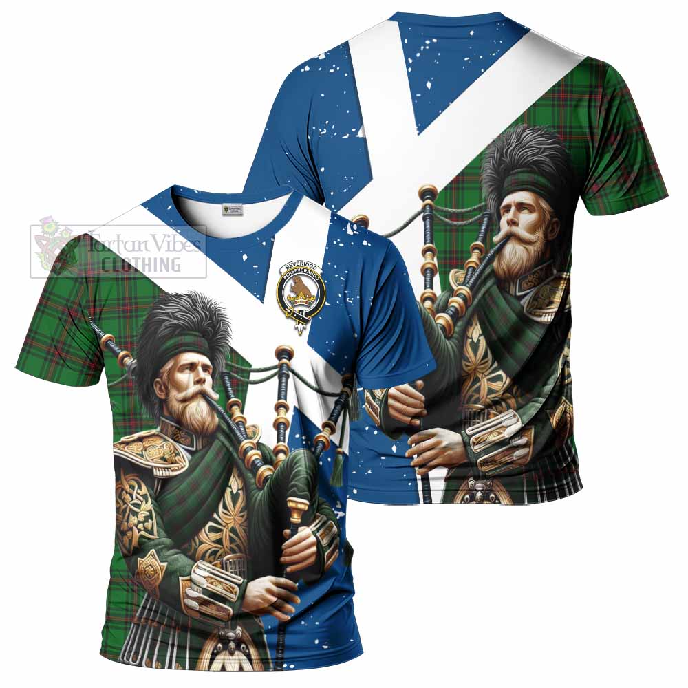 Beveridge Tartan T-Shirt with Family Crest Scottish Bagpiper Vibes Kid's Shirt - Tartan Vibes Clothing