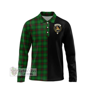 Beveridge Tartan Long Sleeve Polo Shirt with Family Crest and Half Of Me Style Unisex - Tartan Vibes Clothing