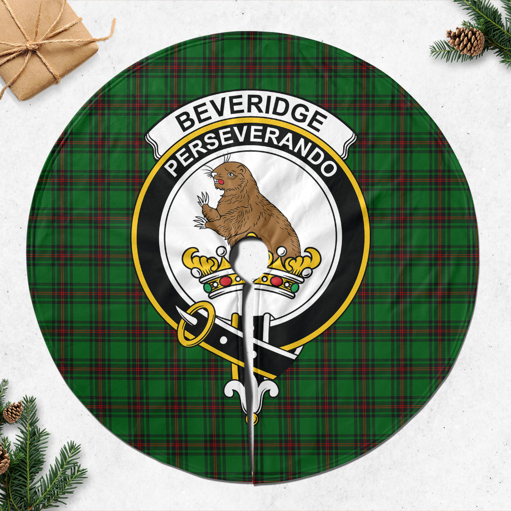 Beveridge Tartan Christmas Tree Skirt with Family Crest 47*47 inch - Tartan Vibes Clothing