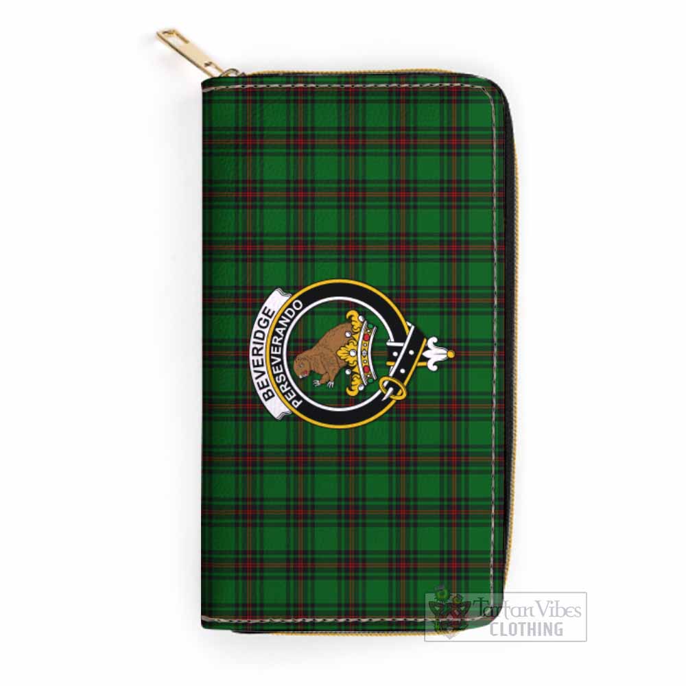Beveridge Tartan Women's Leather Wallet with Family Crest One Size 19.7*10.5*3.5 cm - Tartan Vibes Clothing